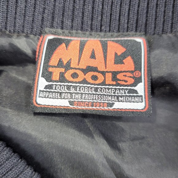 Mac Tools Light Jacket Vintage Black Satin Racing Full Zip Mens size Large - Picture 3 of 3